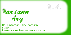 mariann ary business card